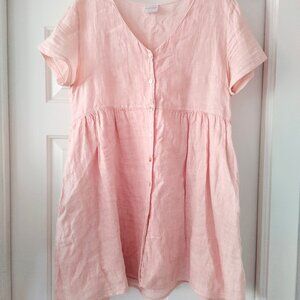 Jillian Harris Pink Linen X Priv Hamptons Babydoll Dress
